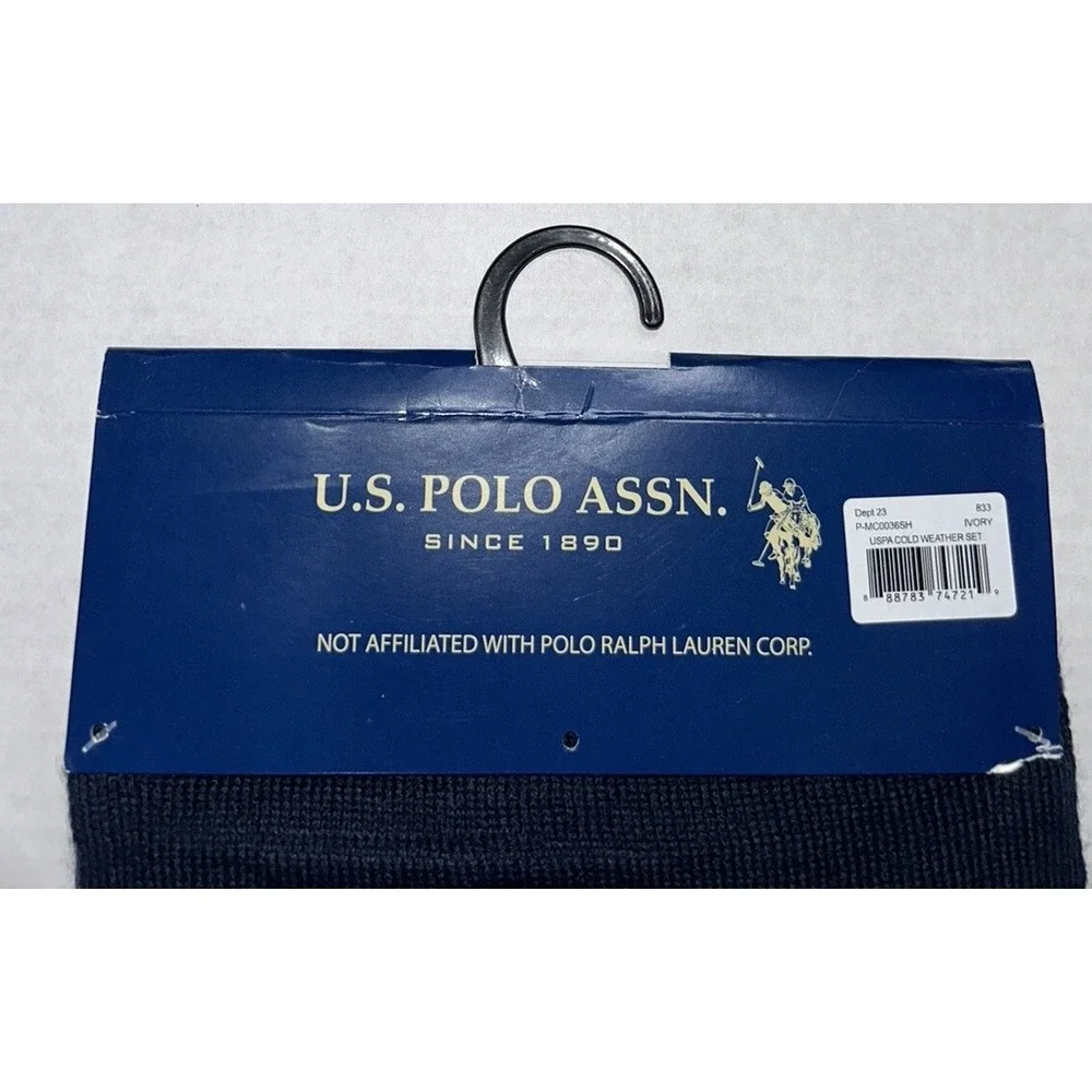 US Polo Assn Scarf Winter Cold Brand New Blue‎ & White
